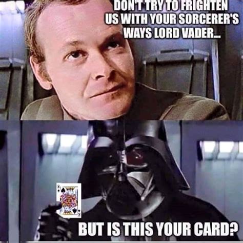 But Is This Your Card Darth Vader Jokes Star Wars Humor Star Wars Memes Funny Star