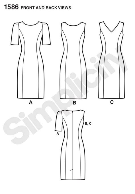 Simplicity Sewing Pattern 1586 Misses Women S Dress With Individual Pattern Pieces For Slim