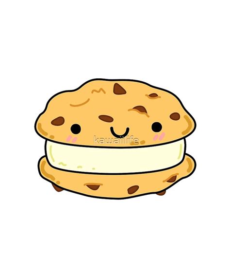 Kawaii Ice Cream Sandwich By Kawaiilife Redbubble Kawaii Doodles