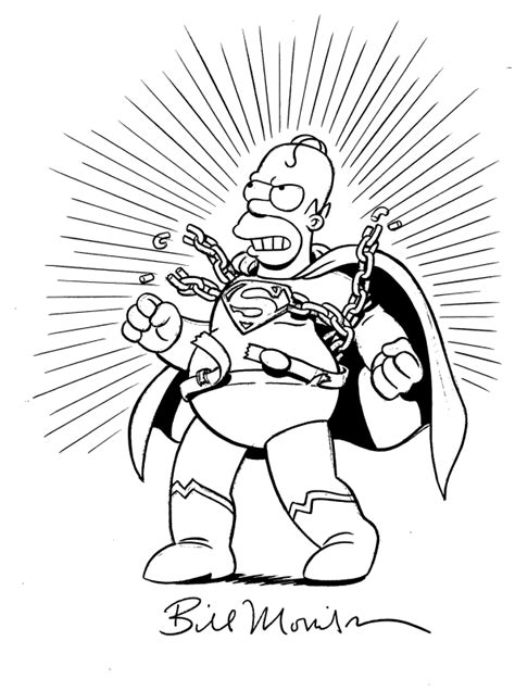 Homer Simpson As Superman In Bill Laits Commissions Comic Art Gallery