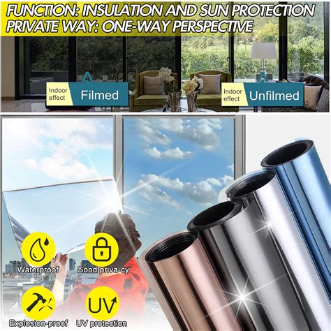 New 50cm2m Solar Reflective One Way Mirror Privacy Window Film
