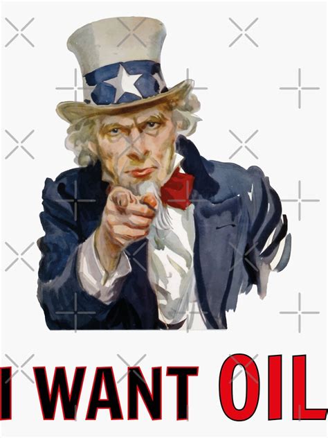 Uncle Sam I Want Oil Impropaganda Sticker By Kinkykaiju Redbubble