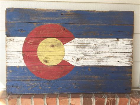 Rustic Wood Colorado Flag