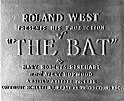 13 The Bat Roland West Productions 1926