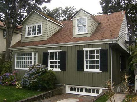 Searching for grey paint for your home? Exterior paint ideas with red/brown roof | Home Exteriors ...