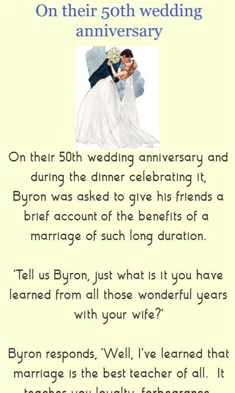 On Their 50th Wedding Anniversary Funny Story Brilliant Tricks