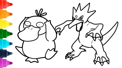 Pokemon Coloring Page How To Draw Psyduck And Golduck Pokemon