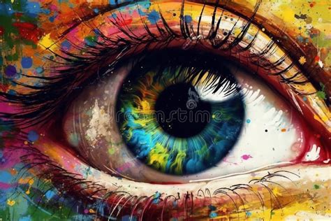 Abstract Eye Digital Painting Impression Photorealistic Painting