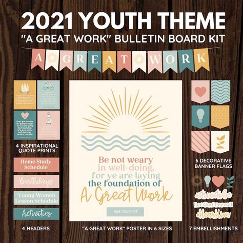 2021 LDS YW and Youth Theme Bulletin Board Kit A Great Work | Etsy