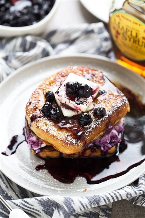 Blueberry Cream Cheese Stuffed French Toast Cooking For Keeps