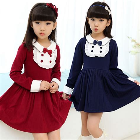 2017 New School Dress Girls Spring And Autumn Clothes Child Dress Lace