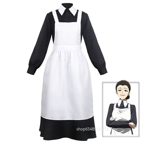 Anime The Promised Neverland Isabella Cosplay Costume Cafe Black Maid