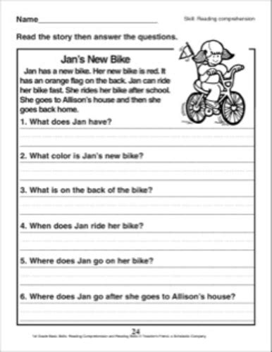 Most pages in this section can be printed for use at home or in the class. English comprehension worksheet for Kindergarten and Grade ...