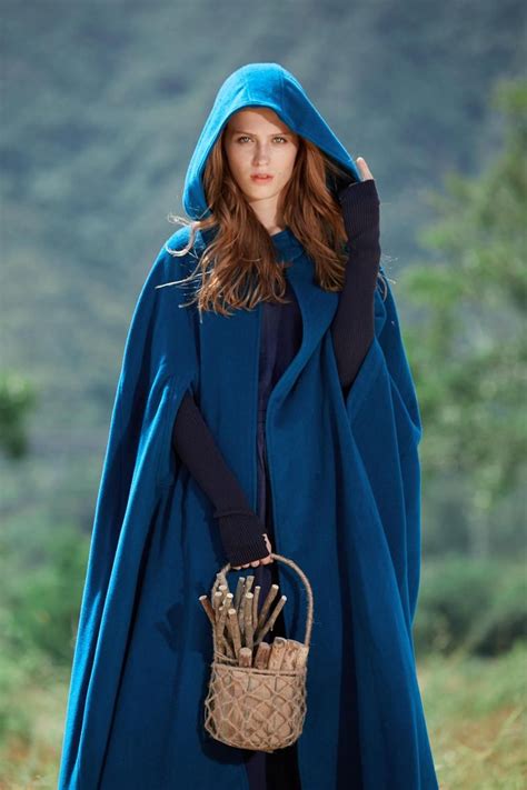 Hooded Wool Coat Hooded Cloak Woolen Coat Hooded Capes Hooded