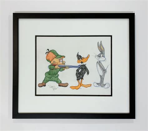 Warner Brothers Virgil Ross Animation Drawing Of Bugs Bunny Elmer Fud