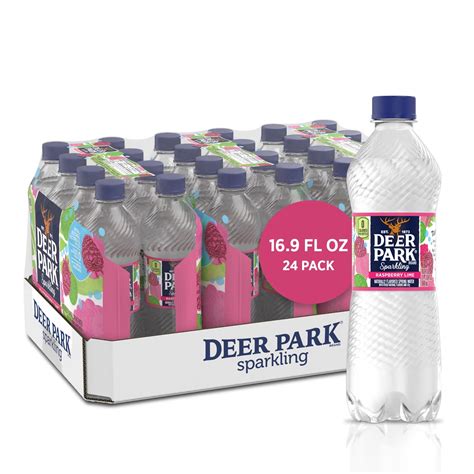 Deer Park Sparkling Water Raspberry Lime 169 Oz Bottles 24 Count