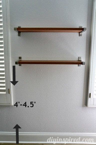 A floating shelf may have two or more channels open from the back towards, but without reaching, the front, into which slide fasteners attached to the wall. The Right Height to Hang Shelves | Diy shelves, Hanging ...