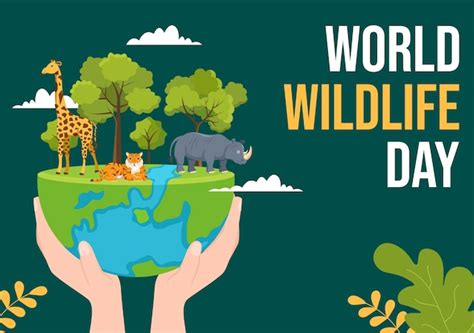 Premium Vector World Wildlife Day To Raise Animal Awareness And
