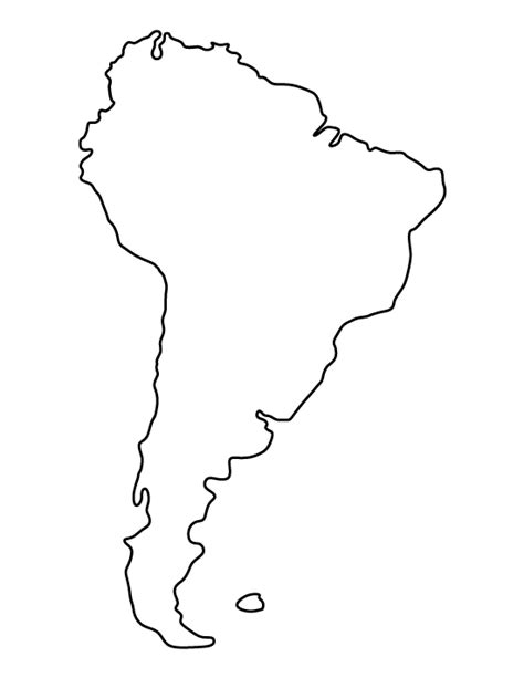 Printable South America Template South America Map America Map Art