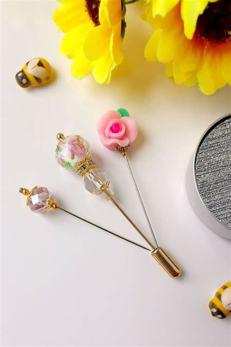 Pink Bouquet Hijab Pin Set Bee And Humble