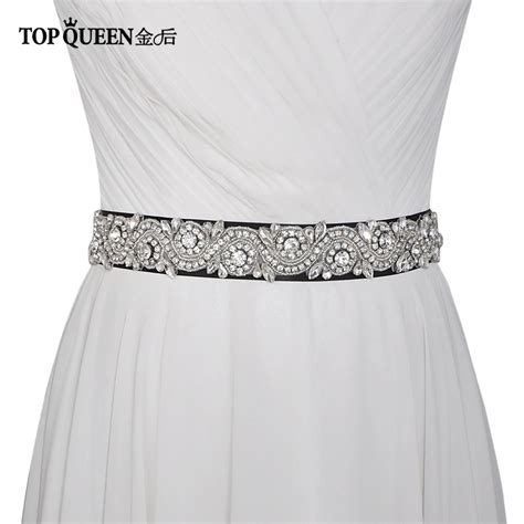 Topqueen S164 Wedding Belt With Crystal Rhinestones Evening Party Gown