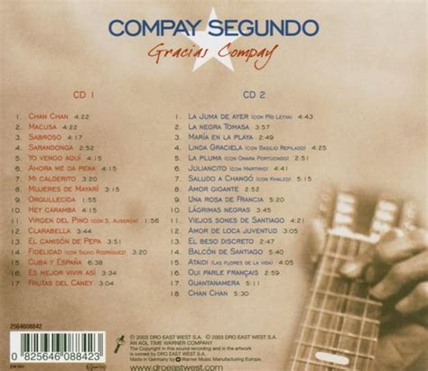 Gracias Compay Definitive Coll Compay Segundo Cd Album Muziek