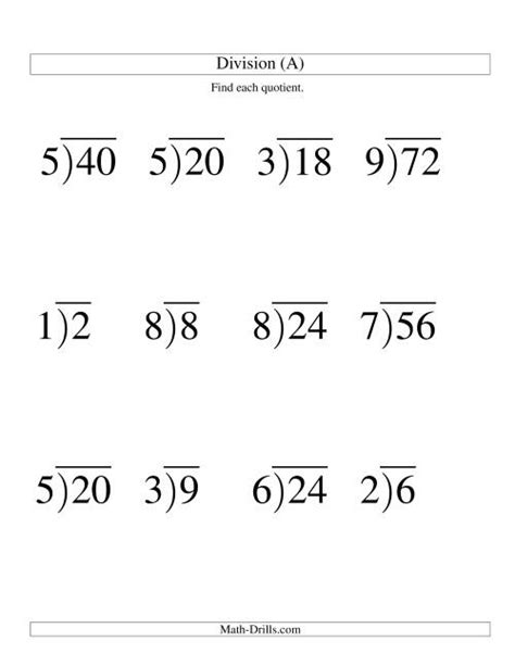 To solve long division problems, you'll use three math skills you've already learned: Long Division - One-Digit Divisor and a One-Digit Quotient ...