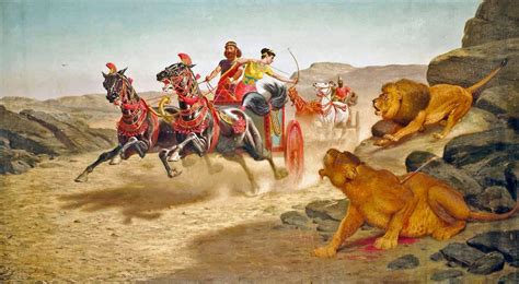 Ashurbanipal And Assur Sharratt At A Lion Hunt 1899 By John Alexander