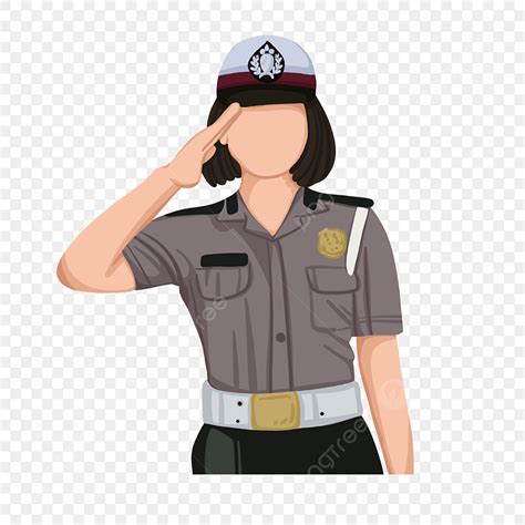 Ilustrasi Kartun Polisi Wanita Indonesia Polisi Wanita Bahasa Indonesia Kartun Png Transparan