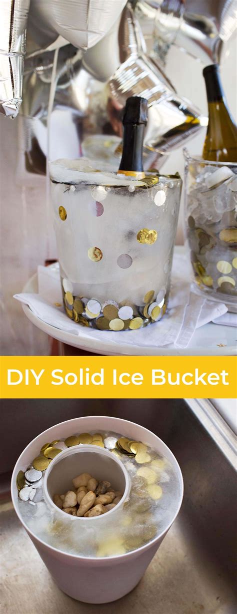 NYE wine bar - serving chilled wines & ice bucket DIY | Diy ice bucket, Wine ice bucket, Ice bucket