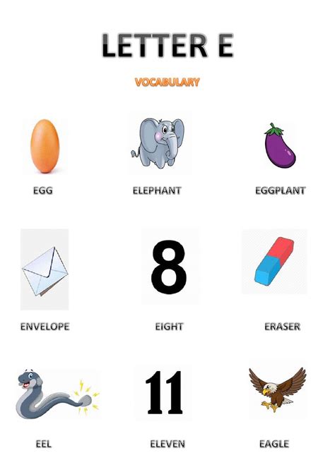 Maybe you would like to learn more about one of these? Letter E activity
