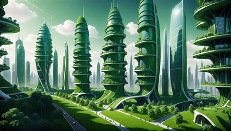 Futuristic Green Cityscape Stable Diffusion Prompts 581647254