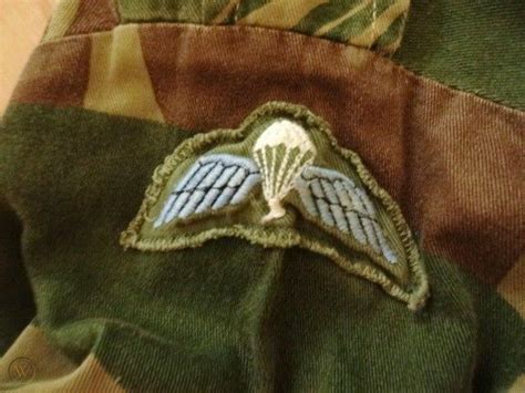 Original Rhodesian Army Camo Shirt Jump Wings Patch Camouflage Uniform