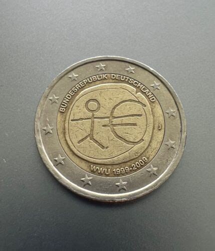 2 Euro € Münze Strichmännchen Wwu 1999 2009 Fehlprägung SammlerstÜck