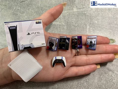 Ps5 Miniature Console 4 Games Controller Box Miniature Etsy Uk