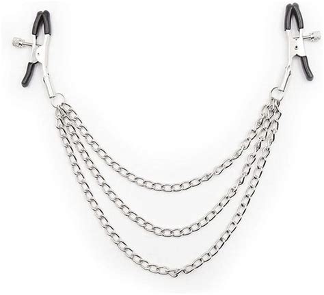 Female Nipple Breast Clamps With Chain Clips Stimulator
