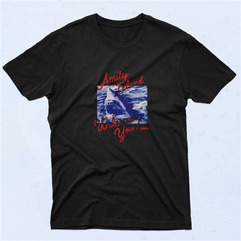 Jaws Welcome You Amity Island 90s T Shirt Style