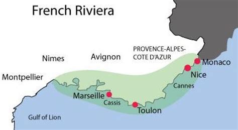 Nice Riviera Francesa Mapa Mapa De La Riviera Francesa Provence