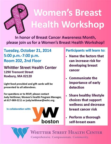 2014 Breast Cancer Health Flyer Whittier Street Health Center