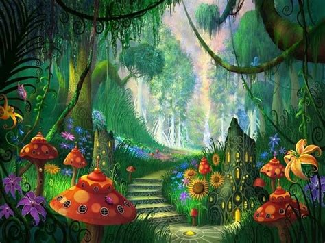 Bosque Encantado Fairy Background Art Forest Wallpaper