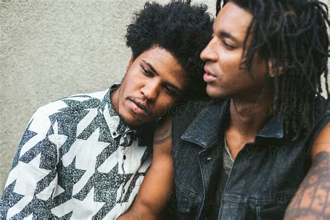 Young Black Gay Couple Portrait In Urban Area By Simone Wave Gay Couple