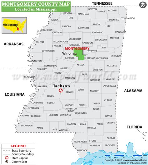 Montgomery County Map Mississippi