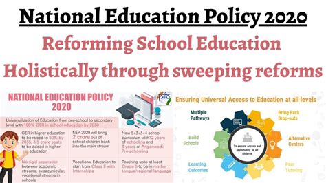 Part 1 National Education Policy 2020 For Reforming School Education At All Levels Youtube