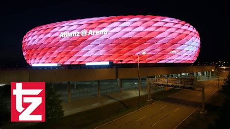 Die allianz arena leuchtet zum europatag am 9. 16 Millionen Farben - Arena-Licht-Spektakel - Allianz ...