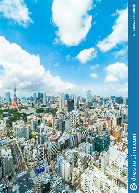 Beautiful Architecture Building In Tokyo City Skyline Stock Photo
