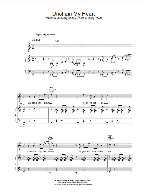 Unchain My Heart Sheet Music Ray Charles Piano Vocal And Guitar Chords