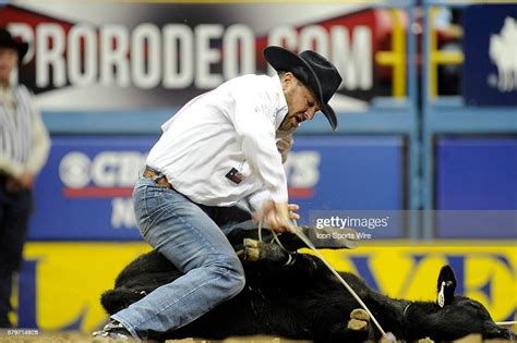 Prca Tie Down Roper Cody Ohl Of Hico Texas Ties A Calf At A Time Of