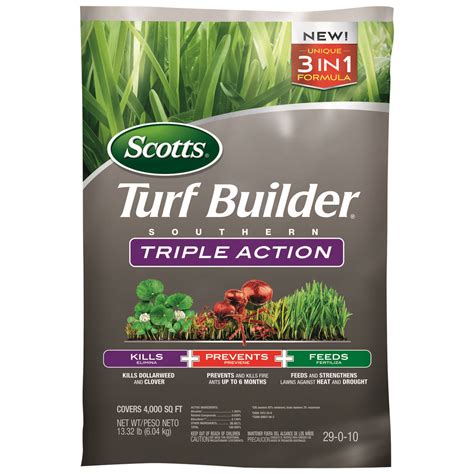 Scotts Turf Builder Triple Action Weed And Feed 29 0 10 Lawn Food 4000 Sq