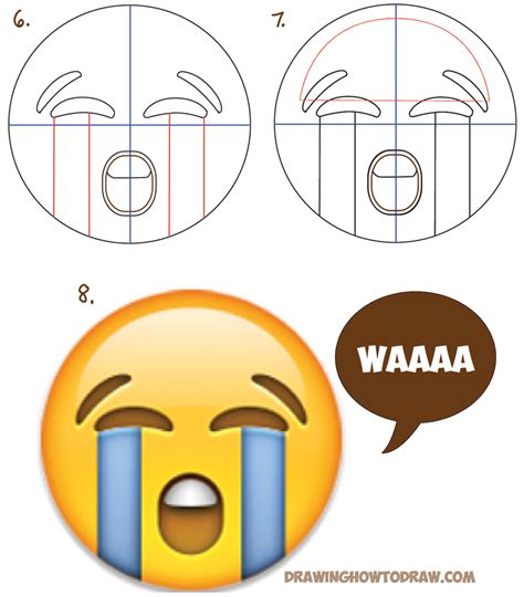How To Draw Sobbing Crying Emoji Face With Easy Steps Lesson How To