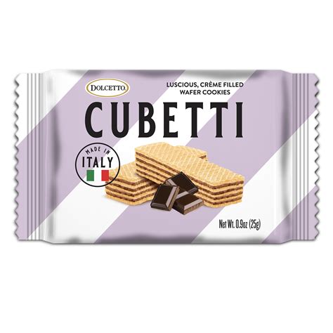 Dolcetto Cubetti Dark Chocolate Wafers 09oz Single Serve Pack 20